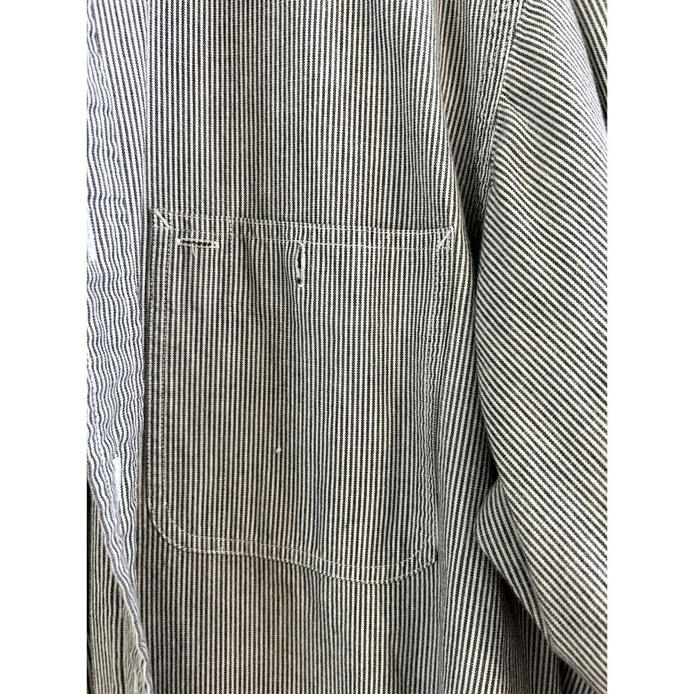 Vintage 90s Polo Ralph Lauren Striped Chambray Workwear Button-up Men's XL - Picture 8 of 10